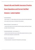 Hawaii Life and Health Insurance Practice Exam Questions and Correct Verified Answers&period;pdf