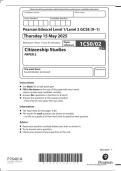 EDEXCEL GCSE CITIZENSHIP STUDIES MAY JUNE 2025 PAPER 2 QUESTION PAPER