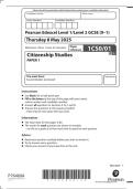 EDEXCEL GCSE CITIZENSHIP STUDIES MAY JUNE 2025 PAPER 1 QUESTION PAPER