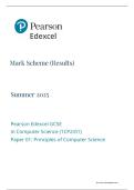 EDEXCEL GCSE COMPUTER SCIENCE MAY JUNE 2025 PAPER 1 MARK SCHEME