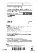 EDEXCEL GCSE PSYCHOLOGY MAY JUNE 2025 PAPER 2 QUESTION PAPER