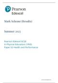 EDEXCEL GCSE PHYSICAL EDUCATION MAY JUNE 2025 PAPER 2 MARK SCHEME