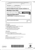 EDEXCEL GCSE PHYSICAL EDUCATION MAY JUNE 2025 PAPER 2 QUESTION PAPER