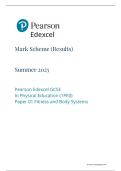 EDEXCEL GCSE PHYSICAL EDUCATION MAY JUNE 2025 PAPER 1 MARK SCHEME