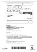 EDEXCEL GCSE TRIPLE SCIENCE BIOLOGY MAY JUNE 2025 PAPER 1 HIGHER QUESTION PAPER