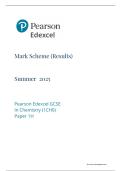 EDEXCEL GCSE TRIPLE SCIENCE CHEMISTRY MAY JUNE 2025 PAPER 1 HIGHER MARK SCHEME