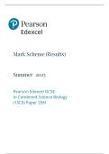 EDEXCEL GCSE COMBINED SCIENCE BIOLOGY MAY JUNE 2025 PAPER 2 H MARK SCHEME