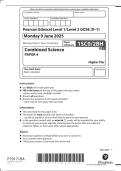 EDEXCEL GCSE COMBINED SCIENCE BIOLOGY MAY JUNE 2025 PAPER 2 H QUESTION PAPER