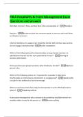 FBLA Hospitality & Event Management Exam  Questions and answers 