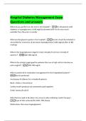 Hospital Diabetes Management Exam  Questions and answers 