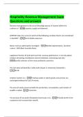 Hospitality Revenue Management Exam  Questions and answers 