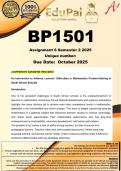BPT1501 Assignment 6 (COMPLETE ANSWERS) Semester 2 2025 - DUE  September 2025