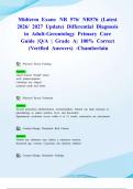 Midterm Exam&colon; NR 576&sol; NR576 &lpar;Latest 2026&sol; 2027 Update&rpar; Differential Diagnosis in Adult-Gerontology Primary Care Guide &vert;Q&sol;A &vert; Grade A&vert; 100&percnt; Correct &lpar;Verified Answers&rpar; -Chamberlain