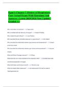 Egan's Chapter 1 History of Respiratory Care Actual Exam With Questions And Answers &vert; Latest 2025&sol;2026 New Update &vert; Graded A&plus;
