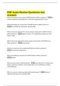 PNP Exam Review Questions and  answers 