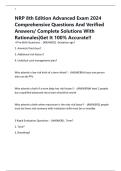 NRP 8th Edition Advanced Exam 2024 Comprehensive Questions And Verified Answers&sol; Complete Solutions With Rationales&vert;Get It 100&percnt; Accurate&excl;&excl;