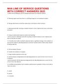 NHA LINE OF SERVICE QUESTIONS WITH CORRECT ANSWERS 2025
