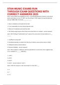 STAN MUNIC EXAMS RUN THROUGH EXAM QUESTIONS WITH CORRECT ANSWERS 2025&period;