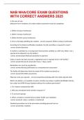 NAB NHA CORE EXAM QUESTIONS WITH CORRECT ANSWERS 2025