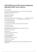 NUR 2038 Exam II OB Content Antepartum Questions With Correct Answers 