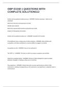 OBP EXAM 1 QUESTIONS WITH COMPLETE SOLUTIONS