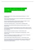 FASHION AND INTERIOR DESIGN FINAL EXAM QUESTIONS AND ANSWERS
