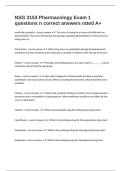 NSG 3153 Pharmacology Exam 1 questions n correct answers rated A&plus;