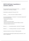 DHYG 124 Exam 4 questions n answers rated A&plus;