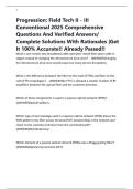 Progression&colon; Field Tech II - III Conventional 2025 Comprehensive Questions And Verified Answers&sol; Complete Solutions With Rationales &vert;Get It 100&percnt; Accurate&excl;&excl; Already Passed&excl;&excl;