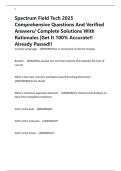 Spectrum Field Tech 2025 Comprehensive Questions And Verified Answers&sol; Complete Solutions With Rationales &vert;Get It 100&percnt; Accurate&excl;&excl; Already Passed&excl;&excl;