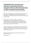 HAZWOPER 2025 Comprehensive Questions And Verified Answers&sol; Complete Solutions With Rationales &vert;Get It 100&percnt; Accurate&excl;&excl; Already Passed&excl;&excl;