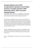 Georgia Adjuster Exam 2025 Comprehensive Questions And Verified Answers&sol; Complete Solutions With Rationales &vert;Get It 100&percnt; Accurate&excl;&excl; Already Passed&excl;&excl;