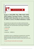 Exam 3&colon; NSG3500&sol; NSG  3500 &lpar;NEW 2025&sol; 2026  Update&rpar; Nursing Practice -  Maternal Health Guide&vert;  Questions & Answers&vert;  Grade A&vert; 100&percnt; Correct  &lpar;Verified Solutions&rpar;- Galen 