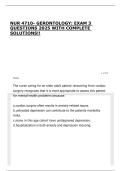 NUR 4710- GERONTOLOGY&colon; EXAM 3 QUESTIONS 2025 WITH COMPLETE SOLUTIONS&excl;&excl;