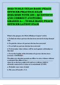 2025 TCOLE TEXAS BASIC PEACE  OFFICER PRACTICE EXAM  2025&sol;2026 WITH 130&plus; QUESTIONS  AND CORRECT ANSWERS &vert;  GRADED A&plus; &vert; TCOLE BASIC PEACE  OFFICER LATEST EXAM  