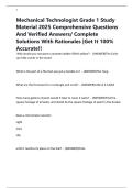 Mechanical Technologist Grade 1 Study Material 2025 Comprehensive Questions And Verified Answers&sol; Complete Solutions With Rationales &vert;Get It 100&percnt; Accurate&excl;&excl;