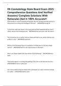 PA Cosmetology State Board Exam 2025 Comprehensive Questions And Verified Answers&sol; Complete Solutions With Rationales &vert;Get It 100&percnt; Accurate&excl;&excl;