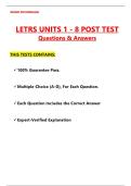 LETRS Units 1 - 8 Post Test &lpar;Latest 2025 &sol; 2026 Update&rpar; Questions and Verified Answers &vert; 100&percnt; Correct &vert; Grade A&plus;
