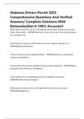 Alabama Drivers Permit 2025 Comprehensive Questions And Verified Answers&sol; Complete Solutions With Rationales&vert;Get It 100&percnt; Accurate&excl;&excl;