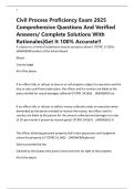 Civil Process Proficiency Exam 2025 Comprehensive Questions And Verified Answers&sol; Complete Solutions With Rationales&vert;Get It 100&percnt; Accurate&excl;&excl;