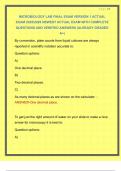 MICROBIOLOGY LAB FINAL EXAM VERSION 1 ACTUAL EXAM 2025&sol;2026 NEWEST ACTUAL EXAM WITH COMPLETE QUESTIONS AND VERIFIED ANSWERS &vert;ALREADY GRADED A&plus;&vert;