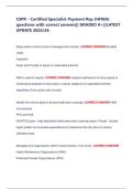 CSPR - Certified Specialist Payment Rep &lpar;HFMA&rpar;  questions with correct answers&vert;&vert; GRADED A&plus;&vert;&vert;LATEST  UPDATE 2025&sol;26