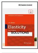 Solutions Manual to Elasticity&comma; 4th Edition &lpar;2022&rpar; by Barber &vert; Verified Answers