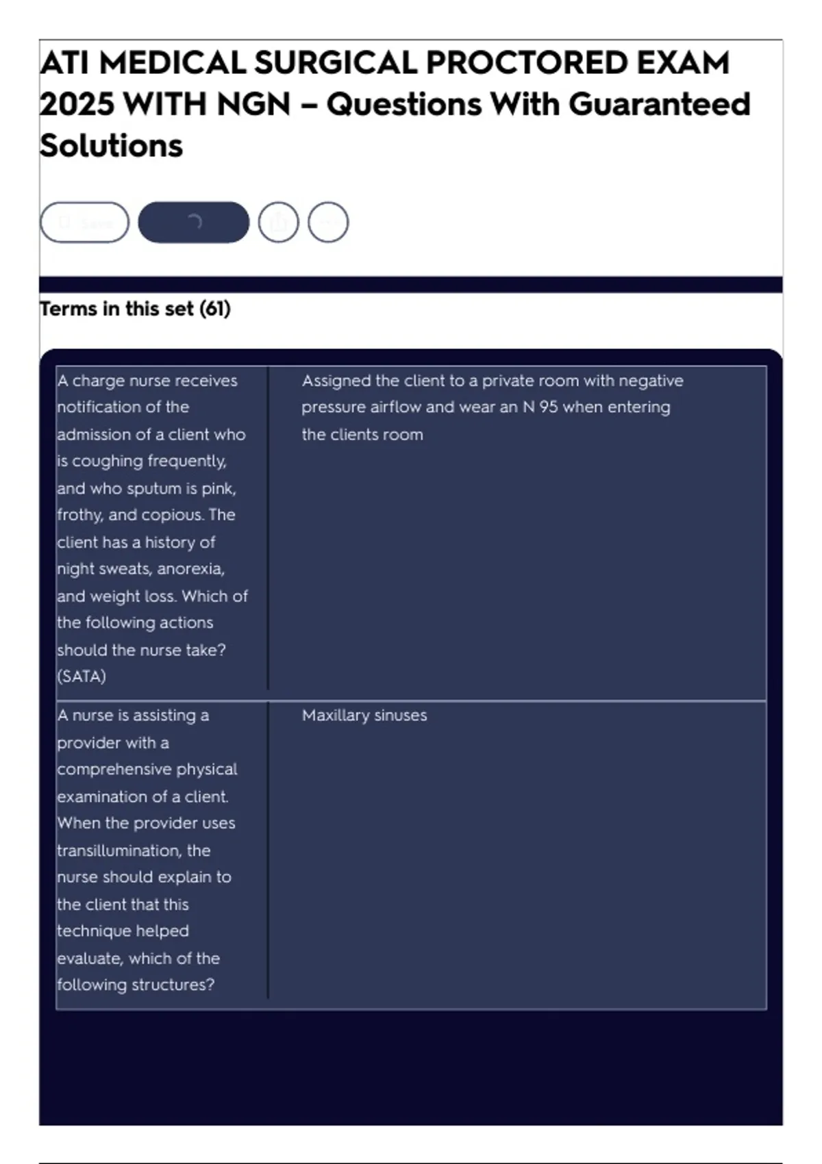 ATI MEDICAL SURGICAL PROCTORED EXAM 2025 WITH NGN – Questions With ...