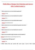 Publix Bakery Manager Test 2 &lpar;Latest 2026&sol;2027 Update&rpar; Complete Questions and Guide Answers&comma; 100&percnt; Verified Graded A&plus;