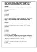 WGU D440 NUTRITION OBJECTIVE ASSESSMENT FINAL EXAM AND PRACTICE EXAM NEWEST ACTUAL EXAM COMPLETE 300 QUESTIONS AND CORRECT ANSWERS
