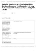 Dante Certification Level 2 &lpar;2nd Edition&rpar; EXAM Questions & Answers&comma; Well Elaborated &vert; Already Verified Test &vert;100&percnt; Verified solutions &vert; 20252026 Latest&excl;&excl;