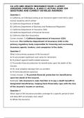 CA LIFE AND HEALTH INSURANCE EXAM 3 LATEST VERSIONS &lpar;VERSION A&comma; B AND C&rpar; ACTUAL EXAM 350 QUESTIONS AND CORRECT DETAILED ANSWERS
