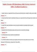 Septic License 109 Actual Exam &lpar;Latest 2026&sol;2027 Update&rpar; Complete Questions and Guide Answers&comma; 100&percnt; Verified Graded A&plus;