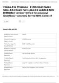 Virginia Fire Programs - EVOC Study Guide &lpar;Class 1&comma;2&comma;3&rpar; Exam fully solved & updated 2025-2026&lpar;latest version verified for accuracy&rpar; &lpar;Questions &plus; Answers&rpar; Solved 100&percnt; Correct&excl;&excl;